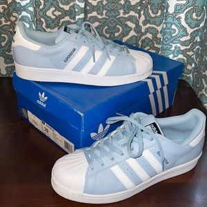 Adidas baby blue with white